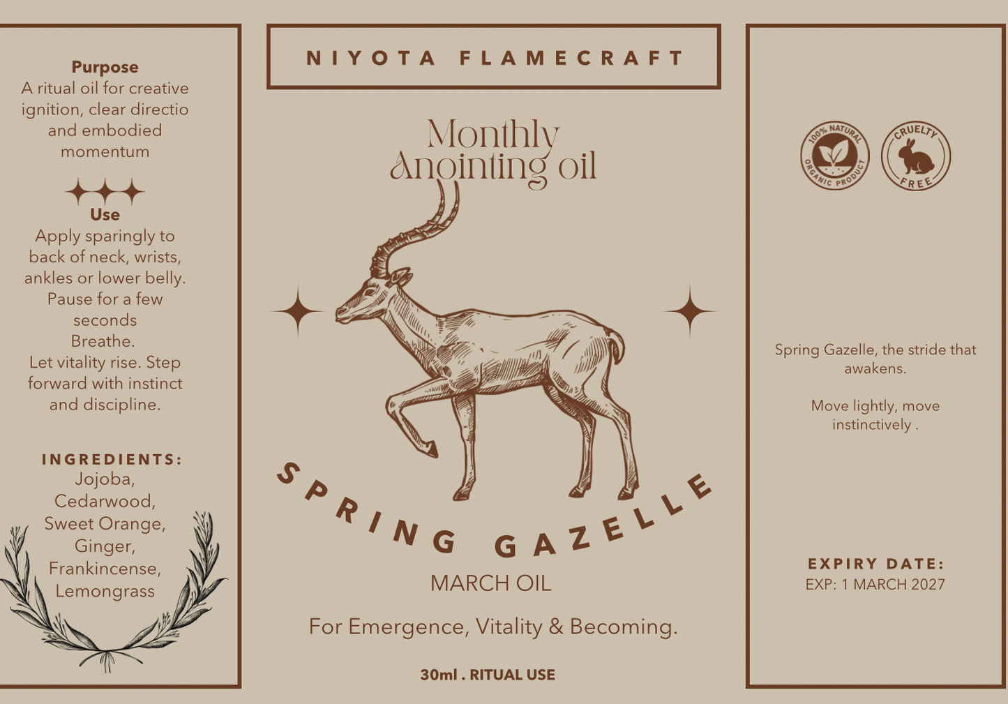 Spring Gazelle 🦌- March Anointing oil